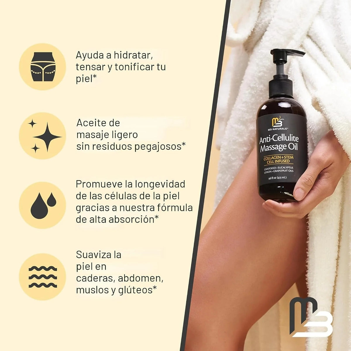 Aceite Corporal Reafirmante con Colágeno & Células Madre (240ml)
